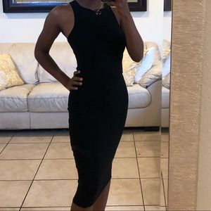 Black racer back dress